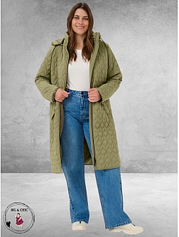 Kaffe Curve Parka Leina Step  Dusky Green